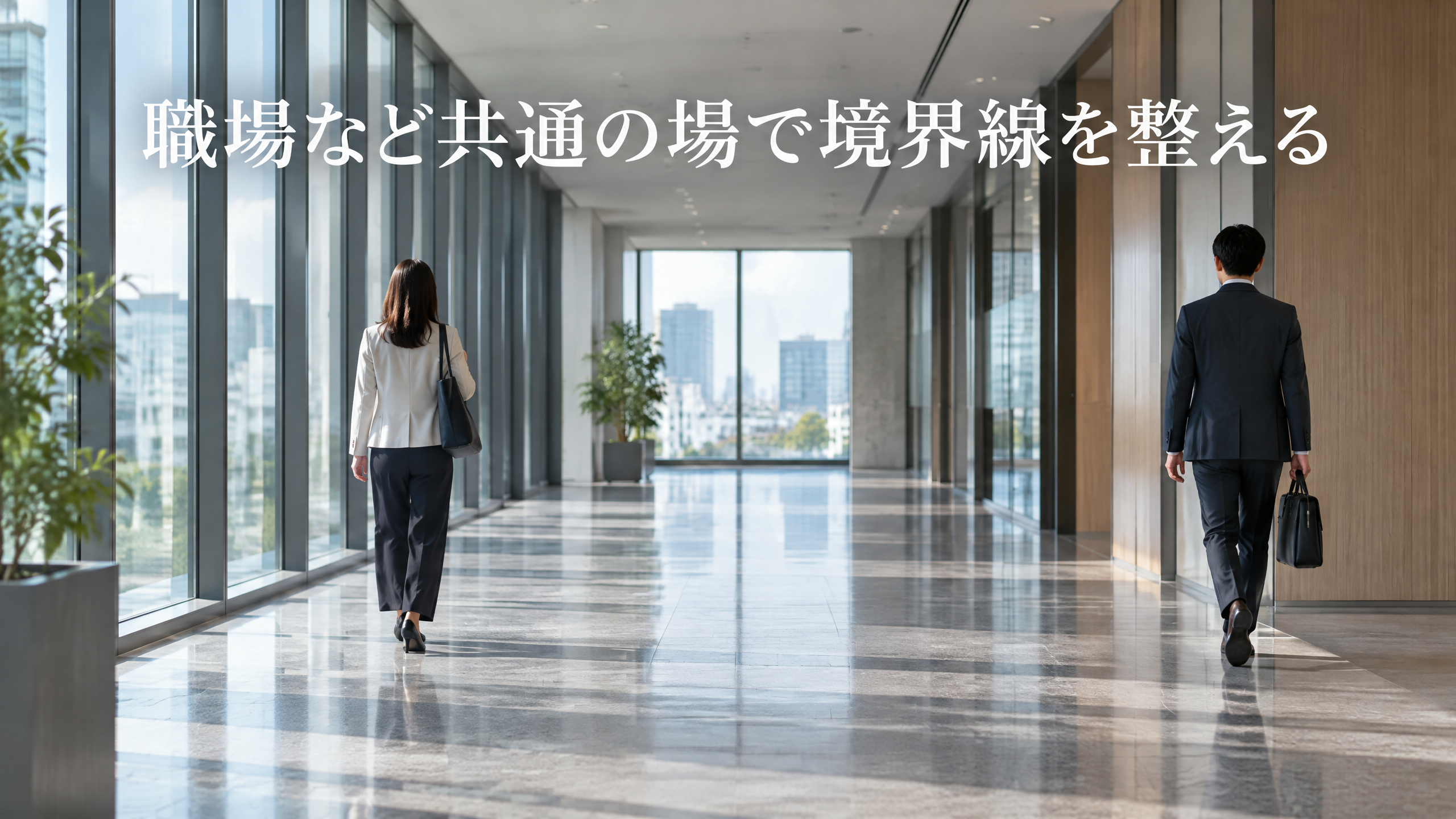 職場など共通の場で境界線を整える